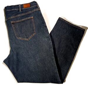 LANDS' END Jeans  22W  High-Rise  Straight Leg  Dark Wash  Stretch  31" Ins  EUC